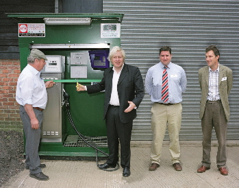 Boris Johnson MP for Henley, launches EEE and cuts the ribbon  of the first of many pumps that will  supply Biofuel to its customers