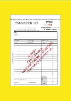 NCR A5 Invoice Book Template